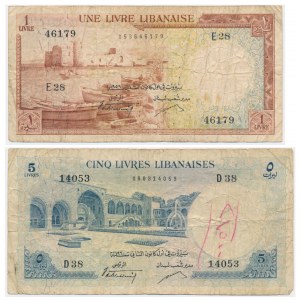 Lebanon, 1 and 5 Livres 1959