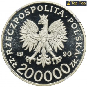 200.000 złotych 1990 gen. Tadeusz Komorowski - NGC PF69 ULTRA CAMEO