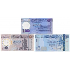 Libia, zestaw 1-10 dinarów 2015-2019 (3 szt.)