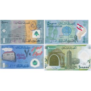 Lebanon, group of commemorative banknotes 50.000-100.000 Dinars 2013-2020 (4 pcs.)