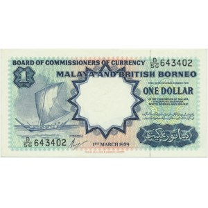Malaya, British Borneo, 1 Dollar 1959