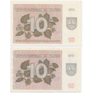 Litwa, zestaw 10 talonas 1991 (2 szt.)