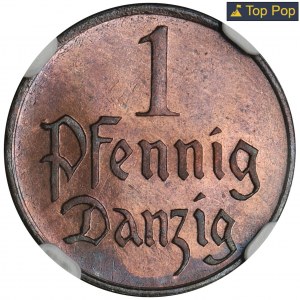 Free City of Danzig, 1 pfennige 1923 - NGC PF65 RB - PROOF