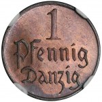 Free City of Danzig, 1 pfennige 1923 - NGC PF65 RB - PROOF