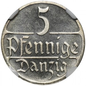 Free City of Danzig, 5 pfennige 1923 - NGC PF66 - PROOF