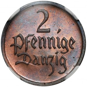 Free City of Danzig, 2 pfennige 1923 - NGC PF65 RB - PROOF