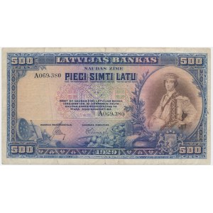 Latvia, 500 Latu 1929 - A -