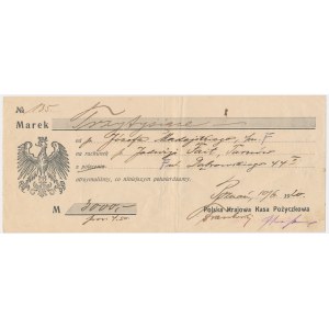 Poznań, PKKP, czek na 3.000 marek 1920