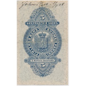 Finland, 5 Markkaa 1897 - RARE