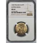 1 złoty 1949 Miedzionikiel - NGC MS64