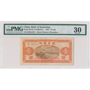 Chiny, Bank of Kuantung, 1 juan 1948 - PMG 30