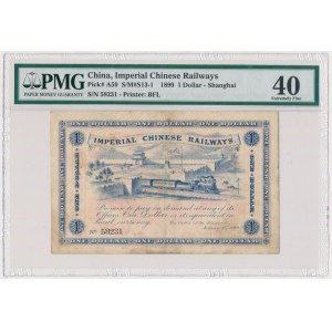 Chiny, Cesarskie Koleje Chińskie, 1 dolar 1899 - PMG 40 - RZADKI