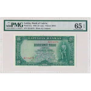 Latvia, 25 Latu 1938 - PMG 65 EPQ