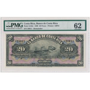 Costa Rica, 20 Pesos 1899 - PMG 62