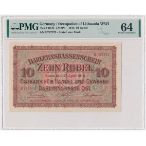 Posen, 10 Rubel 1916 - E - PMG 64