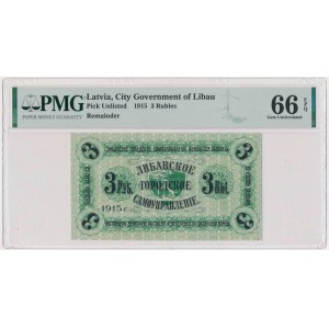 Latvia, 3 Rubles (1915) - PMG 66 EPQ