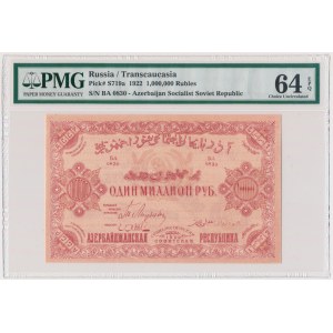 Rosja, Zakaukazie, 1 milion rubli 1922 - PMG 64 EPQ