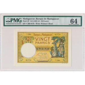 Madagascar, 20 Francs (1937-47) - PMG 64