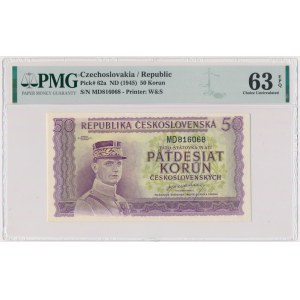Czechosłowacja, 50 koron (1945) - PMG 63 EPQ