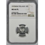 10 groszy 1970 - NGC MS66 PROOF LIKE - jak lustrzanka