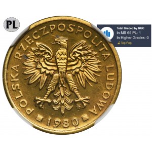 2 złote 1980 - NGC MS65 PROOF LIKE - jak lustrzanka