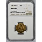 2 złote 1980 - NGC MS65 PROOF LIKE - jak lustrzanka