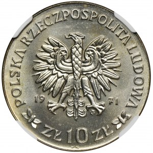 10 złotych 1971 50 rocznica Powstania Śląskiego - NGC MS66