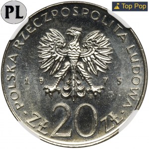 20 złotych 1975 Rok Kobiet - NGC MS66 PROOF LIKE - jak lustrzanka