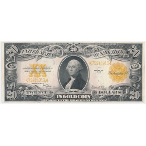 USA, Gold Certificate, 20 Dollars 1922 - Speelman & White - RARE in this condition