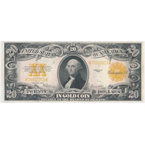 USA, Gold Certificate, 20 Dollars 1922 - Speelman & White - RARE in this condition