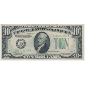 USA, Green Seal, 10 Dollars 1934 A - Julian & Morgenthau