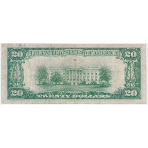USA, Green Seal, 20 dolarów 1928 - Wood & Mellon