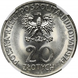 20 złotych 1974 XXV lat RWPG - NGC MS66