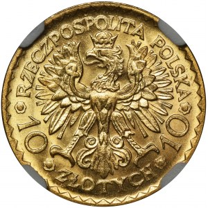 10 złotych 1925 Chrobry - NGC MS66