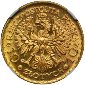 10 złotych 1925 Chrobry - NGC MS66