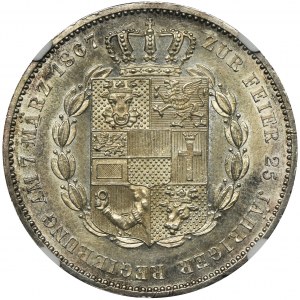 Niemcy, Meklenburgia-Schwerin, Fryderyk Franciszek II, Talar Berlin 1867 - NGC MS62