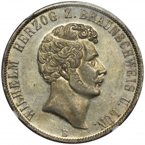 Germany, Braunschweig-Lüneburg, Wilhelm, 2 Thalers Braunschweig 1856 B - NGC MS61+