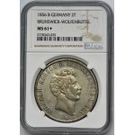 Germany, Braunschweig-Lüneburg, Wilhelm, 2 Thalers Braunschweig 1856 B - NGC MS61+