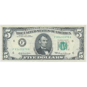 USA, Green Seal, 5 Dollars 1969 - Elston & Kennedy