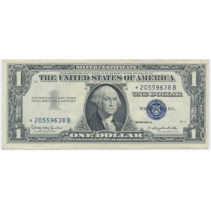 USA, Silver Certificate, 1 dolar 1957 B ★ - Granahan & Dillon - seria zastępcza