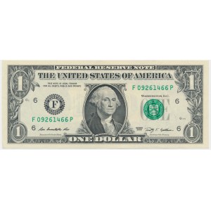 USA, Green Seal, 1 Dollar 2009 F - Rios & Geithner -
