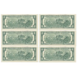 USA, Green Seal, group of 2$ 2003 - Cabral & Snow (6 pcs.) - next serial numbers