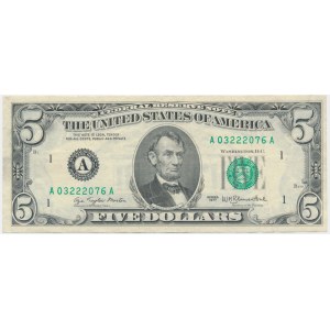 USA, Green Seal, 5 dolarów 1977 - Morton & Blumenthal -