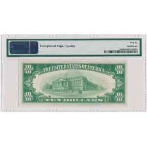 USA, Gold Certificate, 10 dolarów 1928 - Woods & Mellon - PMG 66 EPQ - imponująca nota