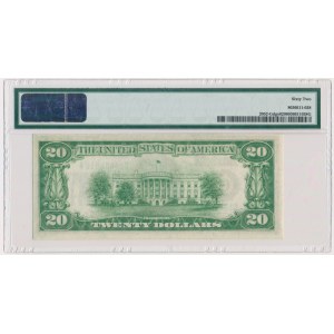 USA, Green Seal, 20 dolarów 1928 B - Woods & Mellon - PMG 62