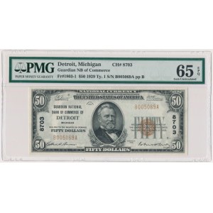 USA, Brown Seal, 50 Dollars 1929 - Jones & Woods - PMG 65 EPQ - impressive grade