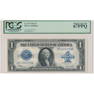 USA, Silver Certificate, 1 Dollar 1923 - Speelman & White - PCGS 67 PPQ