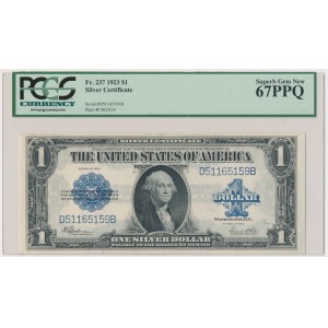 USA, Silver Certificate, 1 dolar 1923 - Speelman & White - PCGS 67 PPQ