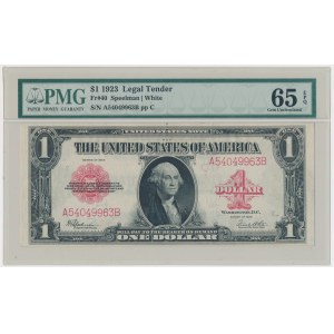 USA, Red Seal, 1 dolar 1923 - Speelman & White - PMG 65 EPQ