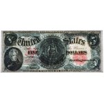 USA, Red Seal, 5 Dollars 1907 - Elliot & Burke - PCGS 58 PPQ